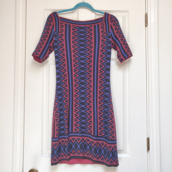 Trina Turk Milies Sweater Dress Geometric Print Size Small - Picture 2 of 7